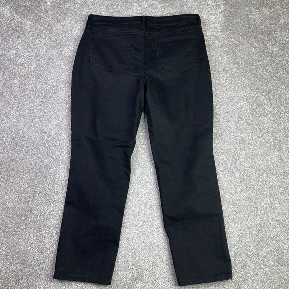 NYDJ Margot Girlfriend Jeans Black Size 10 Petite Lift Tuck Stretch - Picture 3 of 13